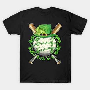 St Patricks Day Shamrock Baseball Saint Paddys Men Boys Kids T-Shirt